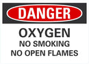 DANGER Oxygen No Smoking No Open Flames Sign LCU4-0523-NA_10X7