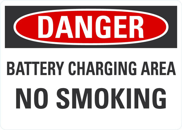 DANGER Battery Charging Area Sign LCU4-0525-NA_10X7