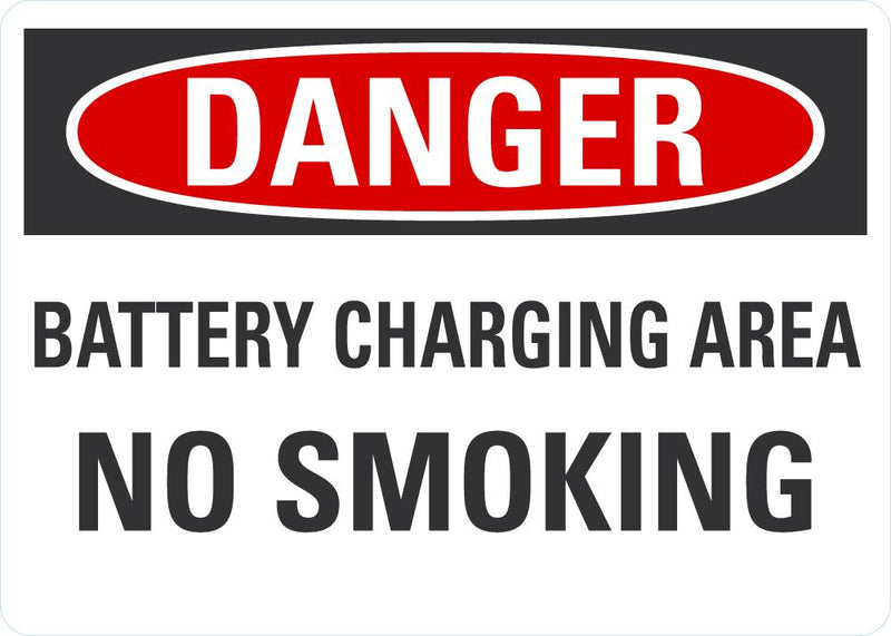 DANGER Battery Charging Area Sign LCU4-0525-NA_10X7