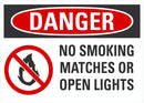 DANGER No Smoking, Matches Or Open Flames Sign LCU4-0532-RA_10x7