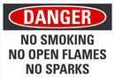 DANGER No Smoking, No Open Flames, No Sparks Sign LCU4-0541-RA_10x7