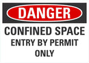 DANGER Confined Space , Enter By Permit Only Sign LCU4-0546-NA_10X7