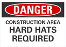 DANGER Construction Area, Hard Hats Required Sign LCU4-0548-NA_10X7