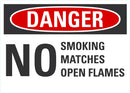 DANGER No Smoking, Matches Or Open Flames Sign LCU4-0552-RA_10x7