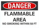 DANGER Flammable Area, No Smoking Sign LCU4-0571-NA_10X7