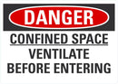 DANGER Confined Space Sign LCU4-0583-RD_10X7