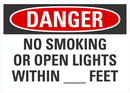 DANGER No Smoking Or Open Lights Sign LCU4-0587-RA_10x7