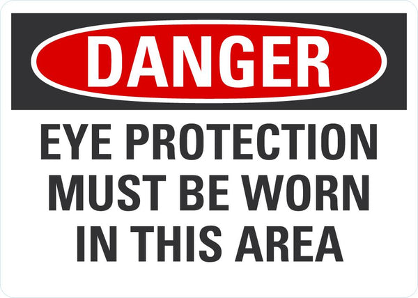 DANGER Eye Protection Must Be Worn Sign LCU4-0589-NP_14X10