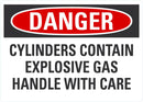 DANGER Cylinders Contain Explosive Gas Sign LCU4-0631-ND_14X10