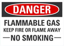 DANGER Flammable Gas, No Smoking Sign LCU4-0634-NA_10X7