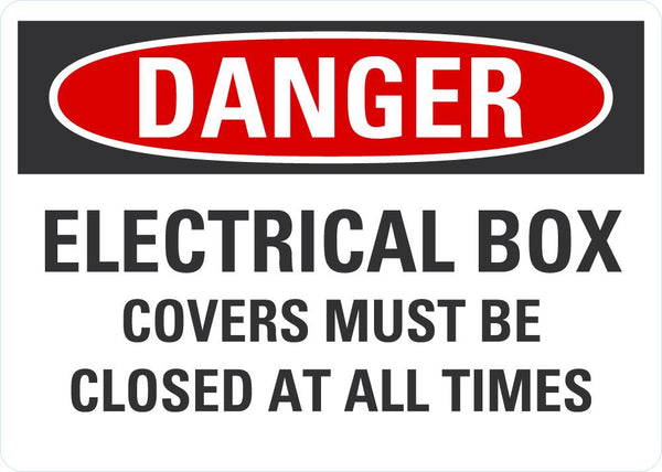 DANGER Electrical Box Covers Must Be Closed At All Times Sign LCU4-0642-ND_5X3.5