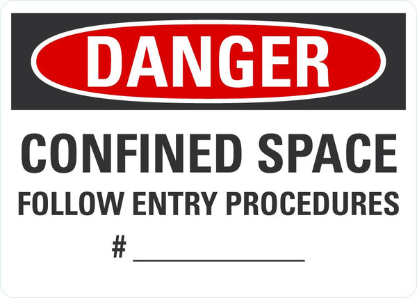 DANGER Confined Space Sign LCU4-0646-NA_10X7