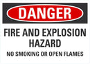 DANGER Fire And Explosion Hazard, No Smoking Sign LCU4-0649-NA_14X10