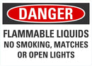 DANGER Flammable Liquids, No Smoking Sign LCU4-0653-NA_10X7