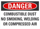 DANGER Combustible Dust, No Smoking Sign LCU4-0658-NA_10X7