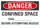 DANGER Confined Space Blank Sign LCU4-0663-NA_10X7