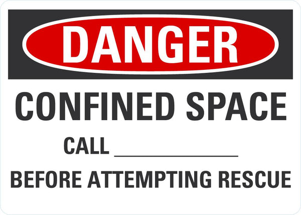 DANGER Confined Space Blank Sign LCU4-0663-NA_10X7