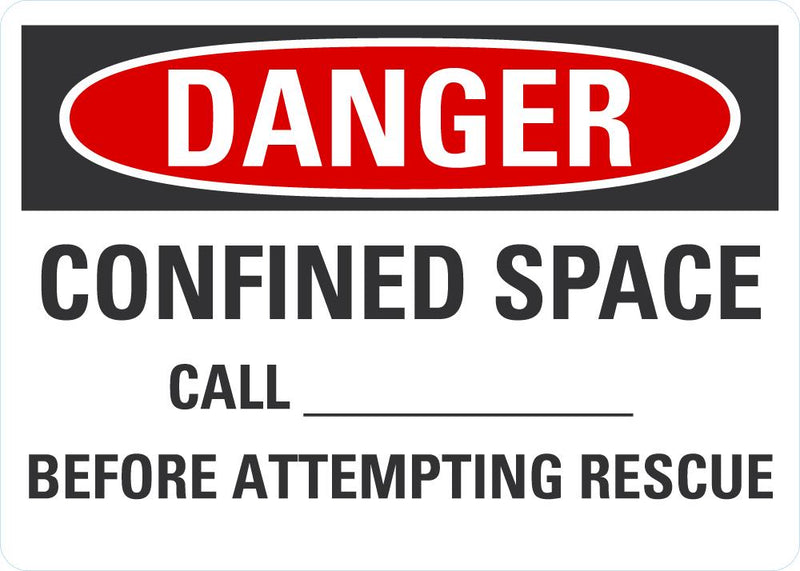 DANGER Confined Space Blank Sign LCU4-0663-NA_10X7