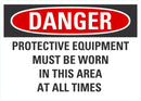 DANGER Protective Equipment Must Be Worn Sign LCU4-0674-NA_10X7