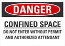 DANGER Confined Space, Do Not Enter Without Permit Sign LCU4-0689-NA_10X7