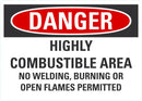 DANGER Highly Combustible Area Sign LCU4-0691-NA_10X7