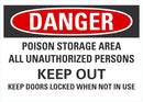 DANGER Poison Storage Area, Keep Out Sign LCU4-0706-NA_10X7