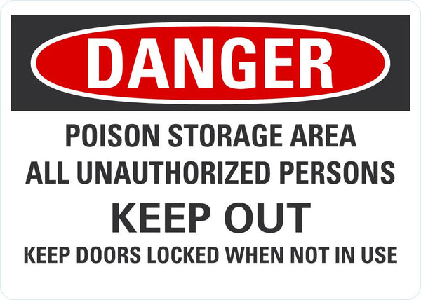 DANGER Poison Storage Area, Keep Out Sign LCU4-0706-NA_10X7