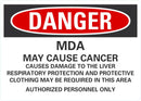DANGER MDA, May Cause Cancer Sign LCU4-0721-NP_14X10