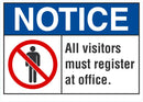 Notice All Visitors Must Register At Office Sign LCU5-0010-NA_10X7