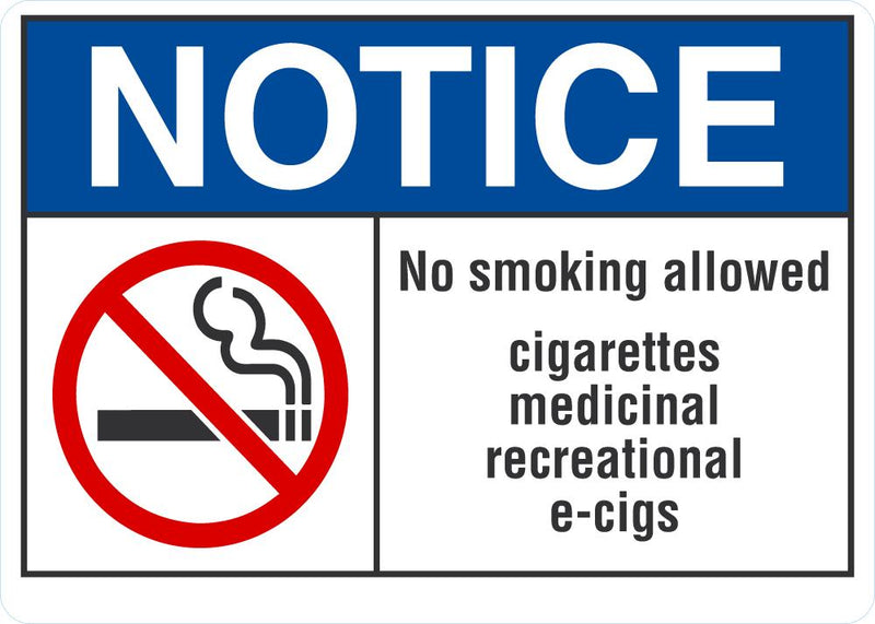 NOTICE No Smoking Allowed Sign LCU5-0025-RA_10x7