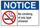 NOTICE No Smoking Of Any Type Allowed Sign LCU5-0026-RA_10x7