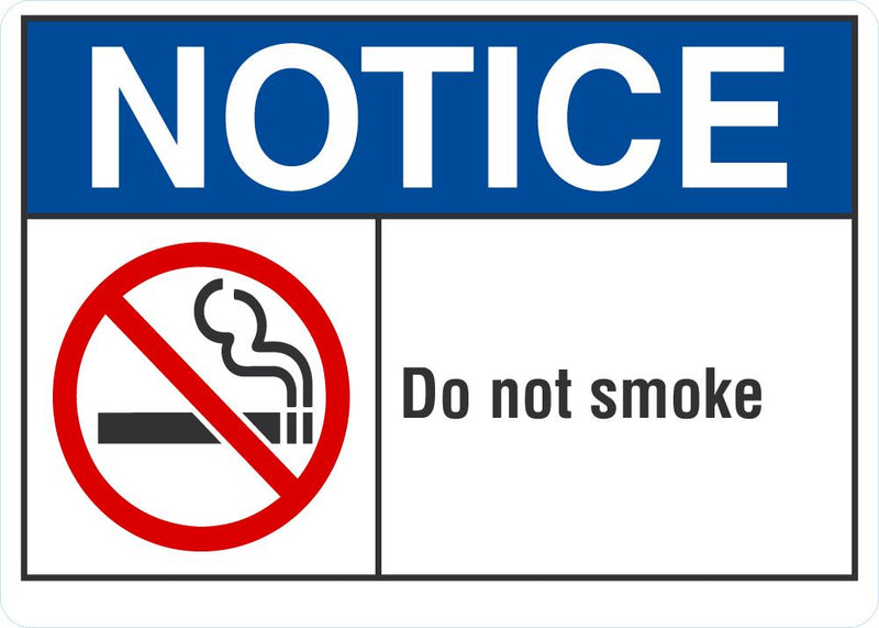 NOTICE Do Not Smoke Sign LCU5-0028-RA_14x10
