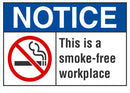 NOTICE This Is A Smoke Free Workplace Sign LCU5-0029-RA_10x7