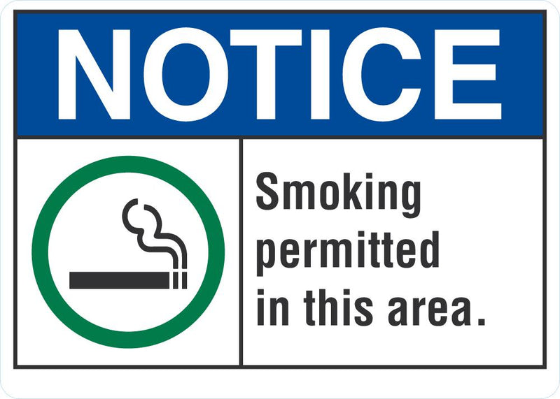 NOTICE Smoking Permitted In This Area Sign LCU5-0032-NA_10X7