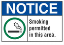 NOTICE Smoking Permitted In This Area Sign LCU5-0032-ND_10X7