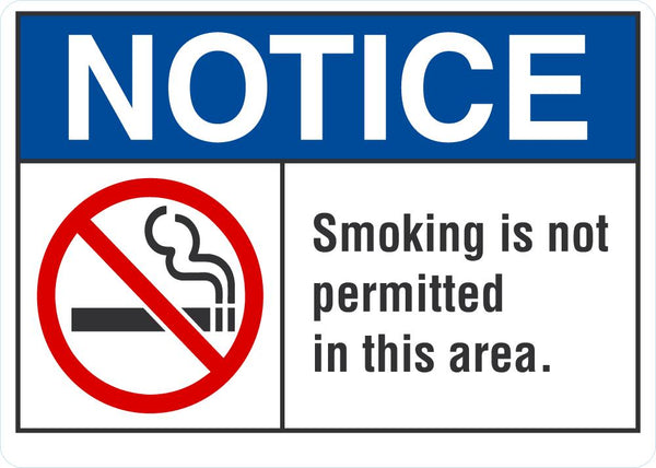 NOTICE Smoking Is Not Permitted Sign LCU5-0037-RA_14x10