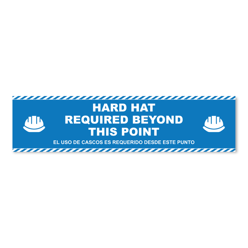 Hard Hat Required Beyond This Point - Threshold Anti-Slip Floor Sticker – 12" x 48"