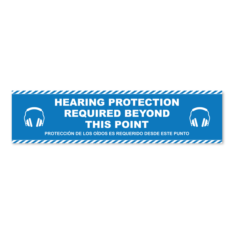 Hearing Protection Required Beyond This Point - Threshold Anti-Slip Floor Sticker – 12" x 48"