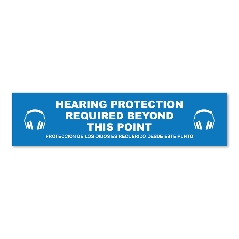 Hearing Protection Required Beyond This Point - Threshold Anti-Slip Floor Sticker – 12" x 48"