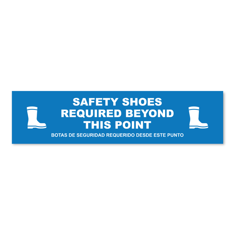 Safety Shoes Required Beyond This Point - Threshold Anti-Slip Floor Sticker – 12" x 48"
