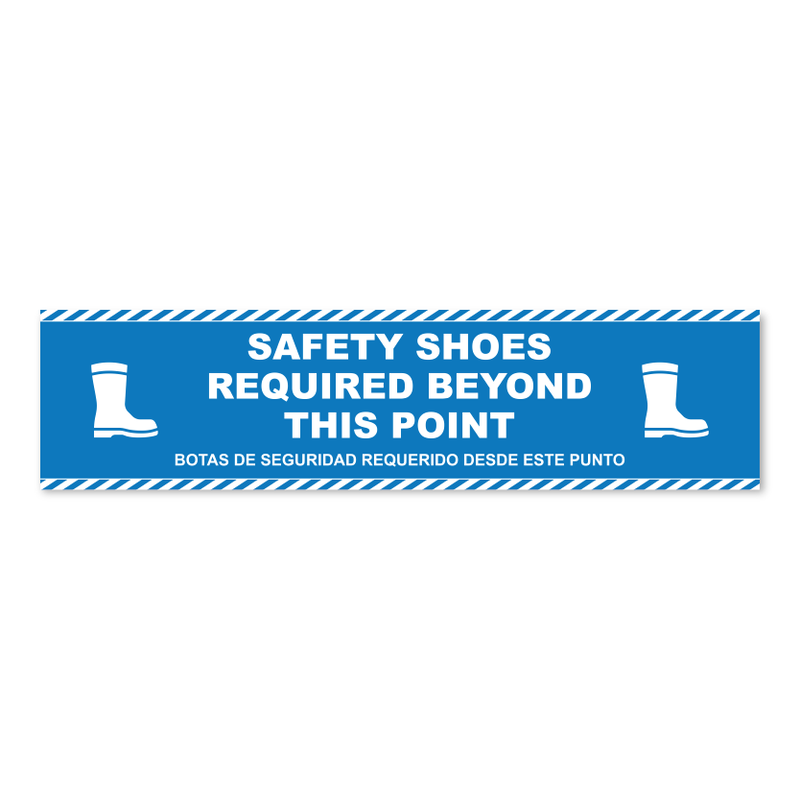 Safety Shoes Required Beyond This Point - Threshold Anti-Slip Floor Sticker – 12" x 48"