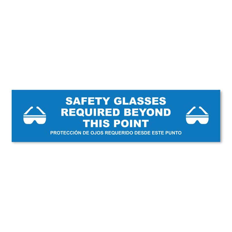 Safety Glasses Required Beyond This Point - Threshold Anti-Slip Floor Sticker – 12" x 48"