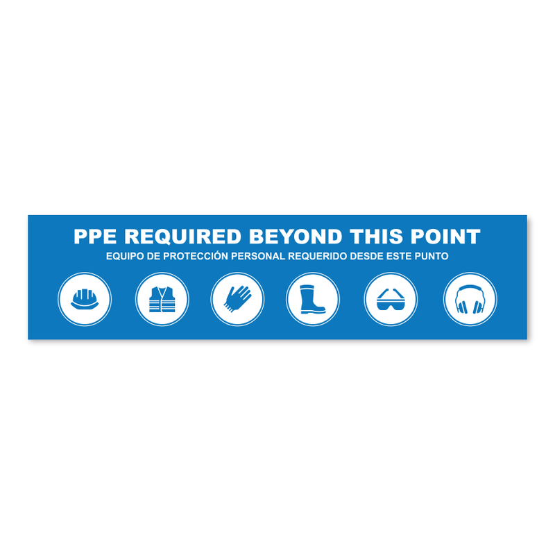 PPE Required Beyond This Point - Threshold Anti-Slip Floor Sticker – 12" x 48"