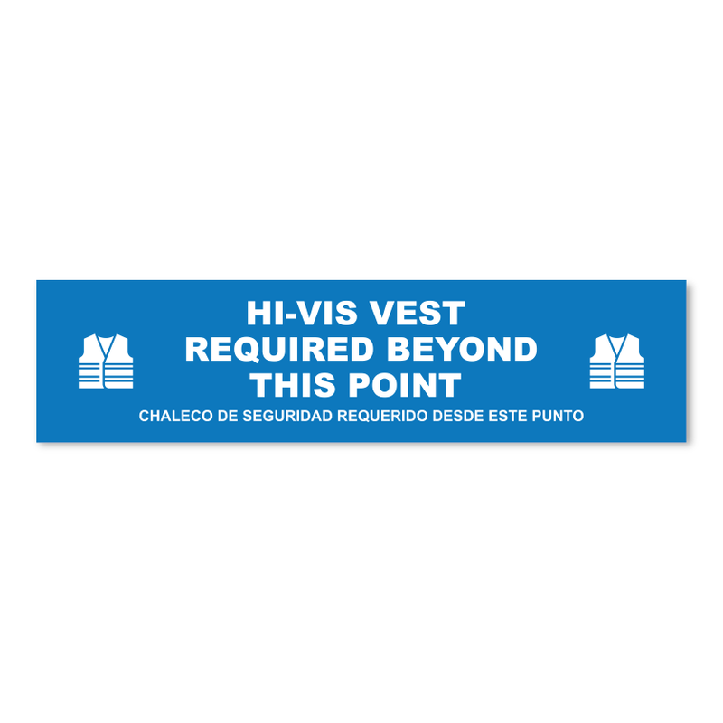 Hi-Vis-Vest Required Beyond This Point - Threshold Anti-Slip Floor Sticker – 12" x 48"