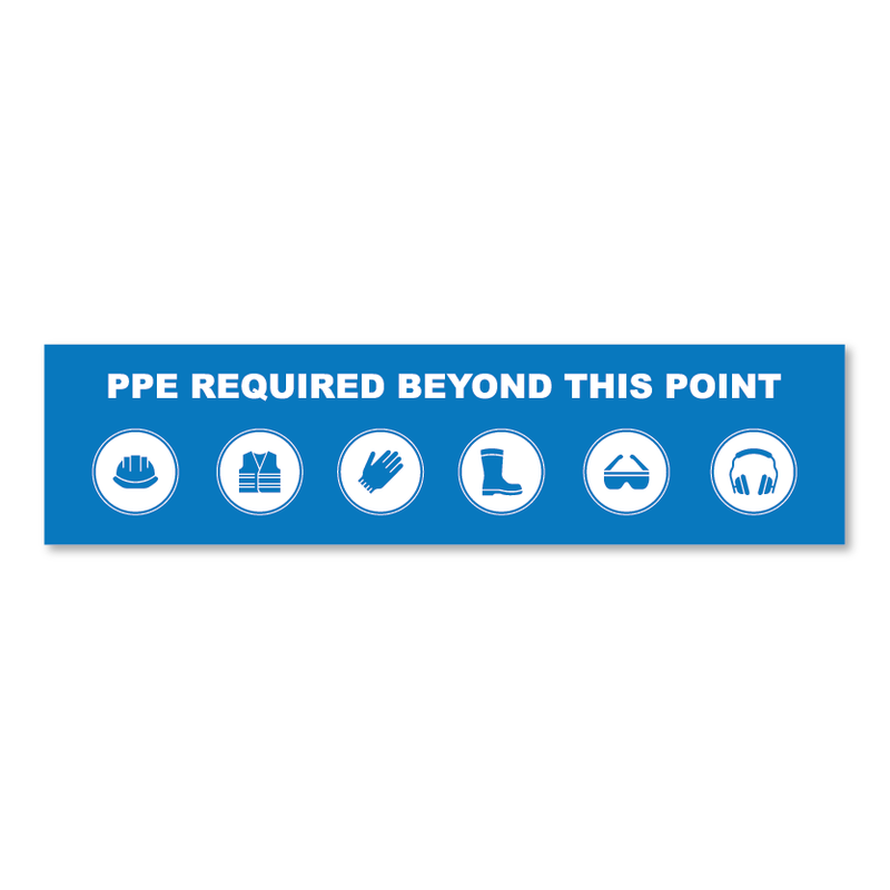 PPE Required Beyond This Point - Threshold Anti-Slip Floor Sticker – 12" x 48"