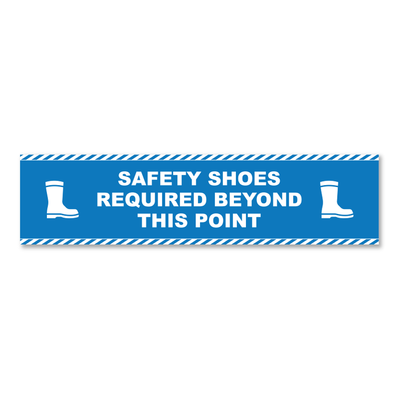 Safety Shoes Required Beyond This Point - Threshold Anti-Slip Floor Sticker – 12" x 48"