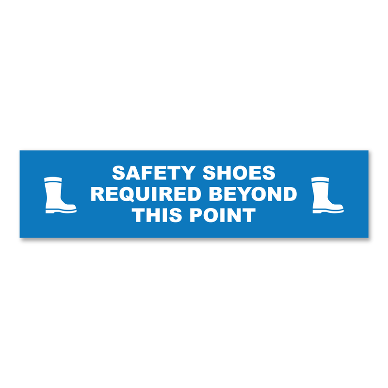 Safety Shoes Required Beyond This Point - Threshold Anti-Slip Floor Sticker – 12" x 48"