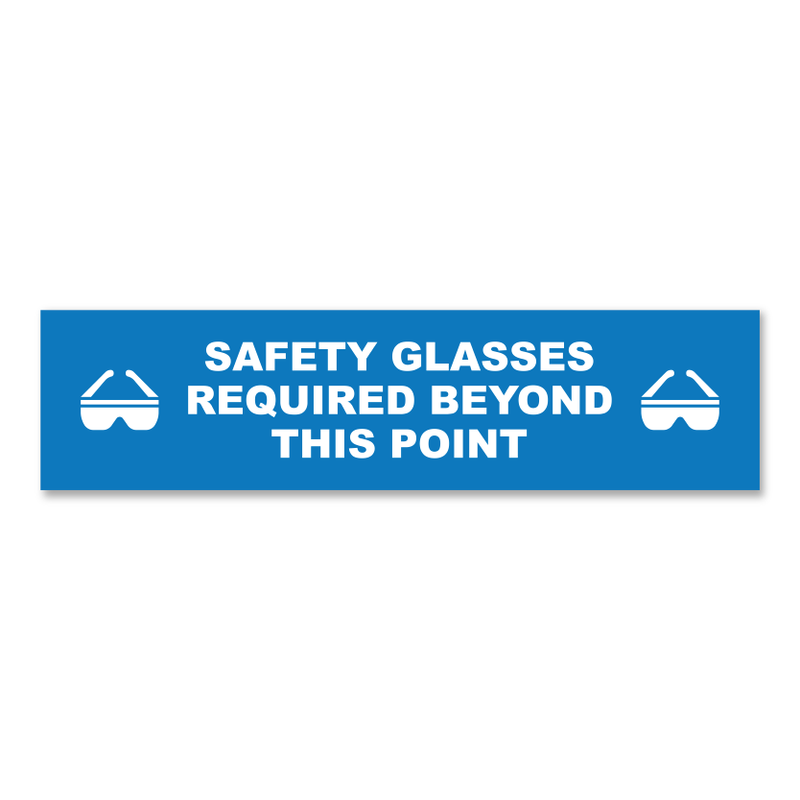 Safety Glasses Required Beyond This Point - Threshold Anti-Slip Floor Sticker – 12" x 48"