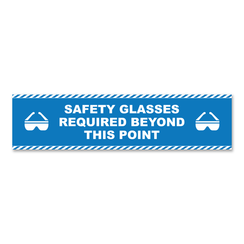 Safety Glasses Required Beyond This Point - Threshold Anti-Slip Floor Sticker – 12" x 48"