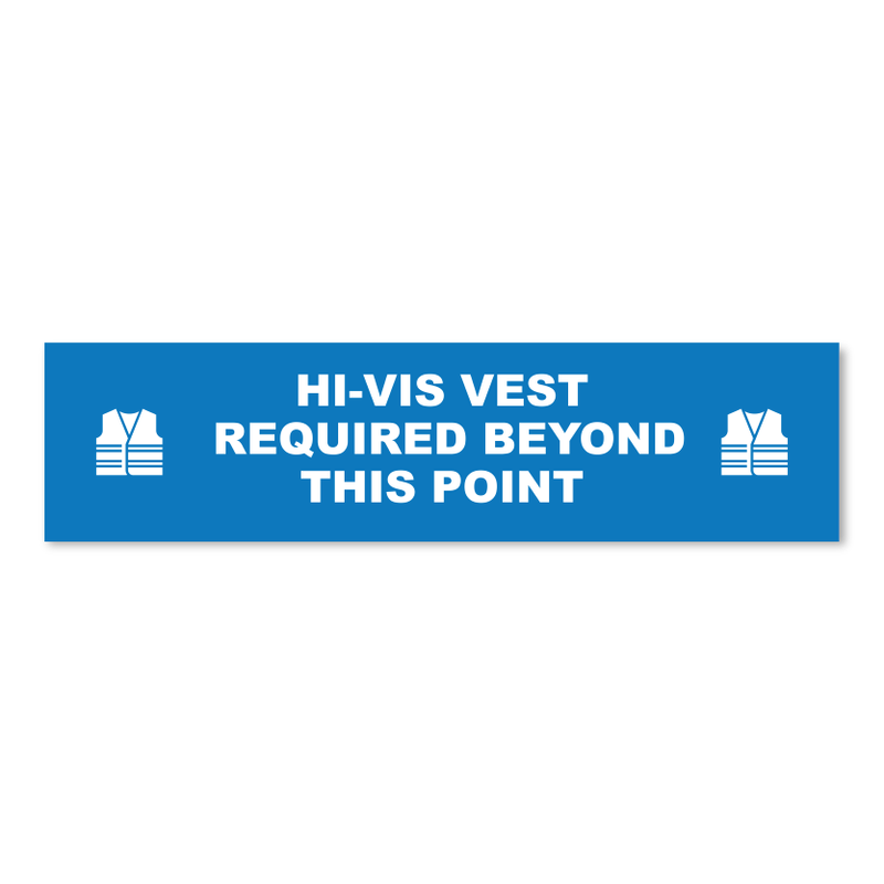 Hi-Vis-Vest Required Beyond This Point - Threshold Anti-Slip Floor Sticker – 12" x 48"